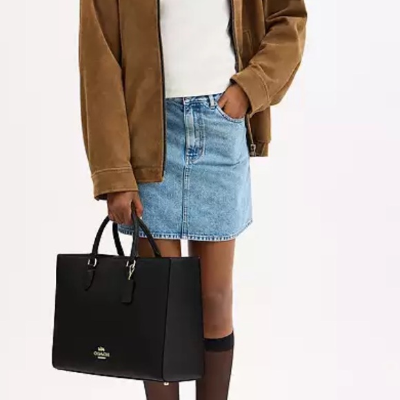 Last chance* Coach Black Leather Tote Bag - Picture 5 of 13